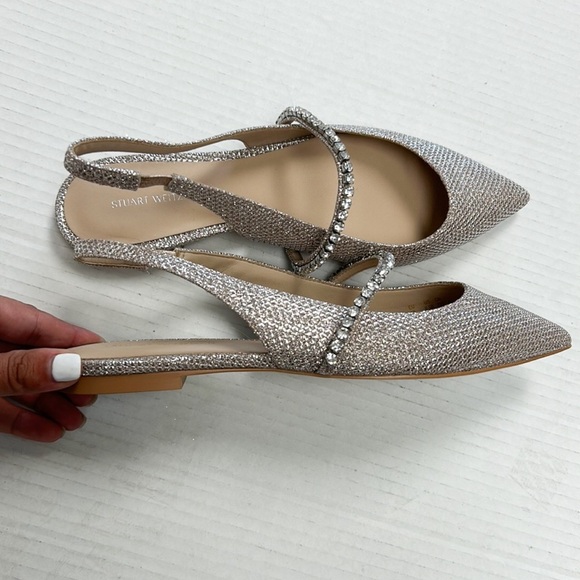 STUART WEITZMAN Crystalline Embossed Slingback Flats - Picture 5 of 6